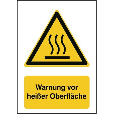Brady, Sicherheitskennzeichnung, B-862, Toughwash-Warnschild, W017 - Warnung vor heisser Oberfläche, Polyester, Schwarz und Ge Brady, Sicherheitskennzeichnung, B-862, Toughwash-Warnschild, W017 - Warnung vor heisser Oberfläche, Polyester, Schwarz und Ge