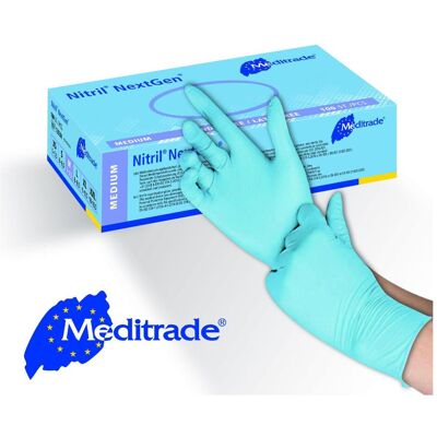 Meditrade, Schutzhandschuhe, Nitril-Einweghandschuhe NextGen, blau, VE 10 Spenderboxen à 100 Stk, Grösse S (S) Meditrade, Schutzhandschuhe, Nitril-Einweghandschuhe NextGen, blau, VE 10 Spenderboxen à 100 Stk, Grösse S (S)