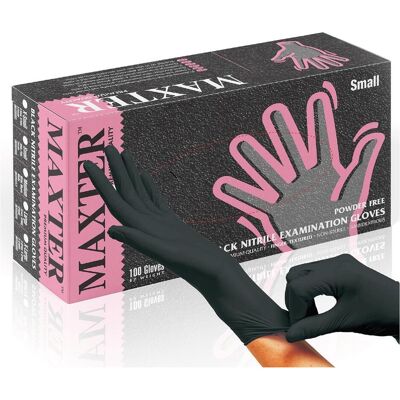 NoName, Schutzhandschuhe, Puderfreie Nitrilhandschuhe MAXTER, 100 Stck, Gre XL, schwarz (XL) NoName, Schutzhandschuhe, Puderfreie Nitrilhandschuhe MAXTER, 100 Stck, Gre XL, schwarz (XL)