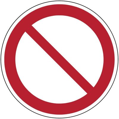 Brady, Sicherheitskennzeichnung, ISO-Sicherheitsschild - Allgemeines Verbotszeichen, Rund, Schwarz/rot auf weiss, Polyester Brady, Sicherheitskennzeichnung, ISO-Sicherheitsschild - Allgemeines Verbotszeichen, Rund, Schwarz/rot auf weiss, Polyester