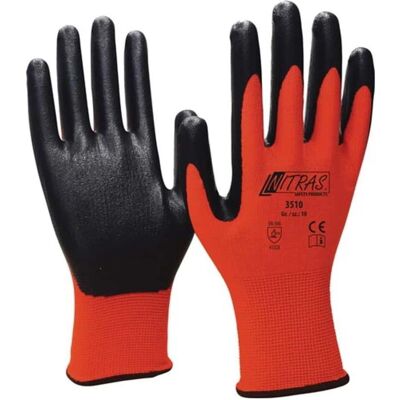 Nitras, Schutzhandschuhe, Handschuhe Nitril Foam Grösse 8 rot/schwarz EN 388 PSA-Kategorie II (10, 11, 7, 8, 9) Nitras, Schutzhandschuhe, Handschuhe Nitril Foam Grösse 8 rot/schwarz EN 388 PSA-Kategorie II (10, 11, 7, 8, 9)
