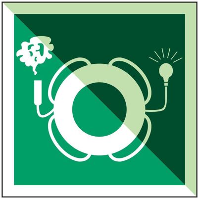 Brady, Sicherheitskennzeichnung, IMO - Rettungsring mit Lampe und Rauchsignal Brady, Sicherheitskennzeichnung, IMO - Rettungsring mit Lampe und Rauchsignal