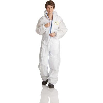 ProSafe, Schutzanzug + Arbeitsoverall, LIGHT, SMS-Overalls, Kapuze, Arm-,Bein- Taillengummi, weiss, CAT.III, Typ 5+6, VE 50 Stück (XL) ProSafe, Schutzanzug + Arbeitsoverall, LIGHT, SMS-Overalls, Kapuze, Arm-,Bein- Taillengummi, weiss, CAT.III, Typ 5+6, VE 50 Stück (XL)