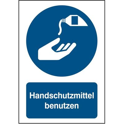 Brady, Sicherheitskennzeichnung, B-862, Toughwash-Gebotsschild, M022 - Handschutzmittel benutzen, Polyester, Weiss auf Blau, 2 Brady, Sicherheitskennzeichnung, B-862, Toughwash-Gebotsschild, M022 - Handschutzmittel benutzen, Polyester, Weiss auf Blau, 2