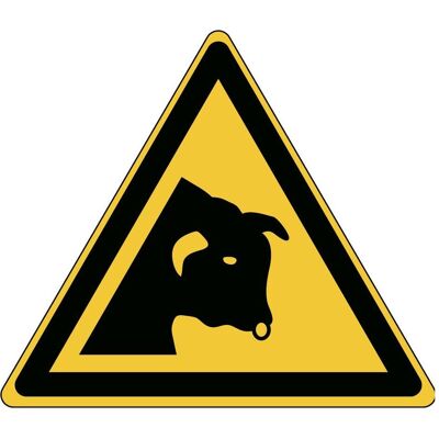 Brady, Sicherheitskennzeichnung, ISO-Sicherheitsschild - Warnung vor Stier Brady, Sicherheitskennzeichnung, ISO-Sicherheitsschild - Warnung vor Stier