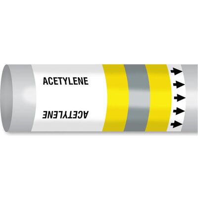Brady, Sicherheitskennzeichnung, B-7541, ISO 14726 IMO Rohrmarkierer - Azetylen, Polyester, Gelb/Grau/Gelb, glänzend, 400.00 Brady, Sicherheitskennzeichnung, B-7541, ISO 14726 IMO Rohrmarkierer - Azetylen, Polyester, Gelb/Grau/Gelb, glänzend, 400.00