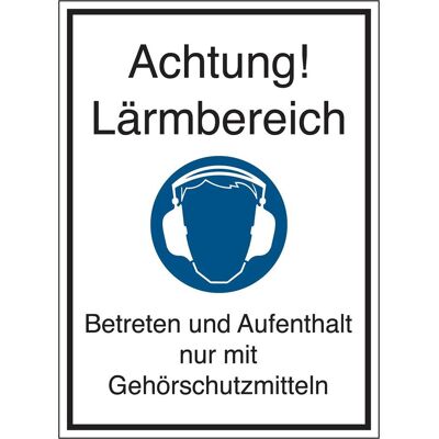 Brady, Sicherheitskennzeichnung, STD-418-262x371-B7525, Gebotsschilder - Achtung! Lärmbereich Brady, Sicherheitskennzeichnung, STD-418-262x371-B7525, Gebotsschilder - Achtung! Lärmbereich