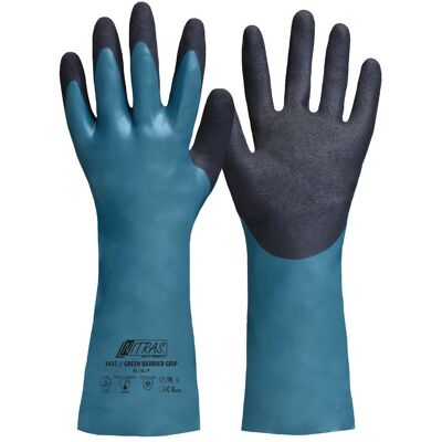 Nitras, Schutzhandschuhe, Chemiehandschuhe Green Barrier Grip Grösse 9 grün/schwarz EN 388, EN 374 PSA-Kategorie III (9) Nitras, Schutzhandschuhe, Chemiehandschuhe Green Barrier Grip Grösse 9 grün/schwarz EN 388, EN 374 PSA-Kategorie III (9)