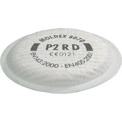 Moldex, Zubehör Arbeitsschutz, Partikelfilter 807001 EN 143:2000 + A1:2006 P2 R D f. Serie 8000 (Atemschutzmaske Ersatzfilter) Moldex, Zubehör Arbeitsschutz, Partikelfilter 807001 EN 143:2000 + A1:2006 P2 R D f. Serie 8000 (Atemschutzmaske Ersatzfilter)