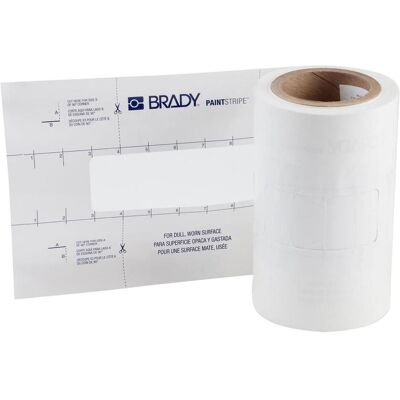 Brady, Sicherheitskennzeichnung, PaintStripe Schablone – Gestrichelte Linie, Polyester, Transparent/Weiss, 50.80 x 203.20 mm x Brady, Sicherheitskennzeichnung, PaintStripe Schablone – Gestrichelte Linie, Polyester, Transparent/Weiss, 50.80 x 203.20 mm x