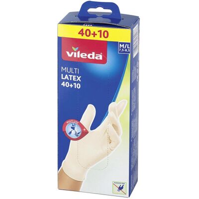 Vileda, Schutzhandschuhe, Multi Latex 40+10 (L, M) Vileda, Schutzhandschuhe, Multi Latex 40+10 (L, M)