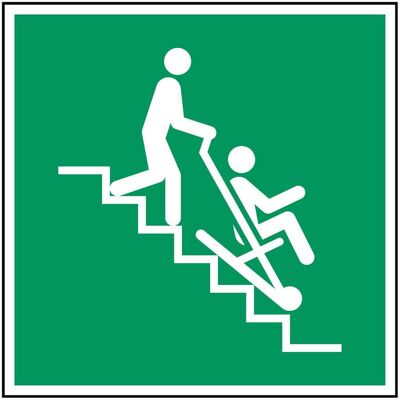 Brady, Sicherheitskennzeichnung, ISO-Sicherheitsschild - Evakuierungsstuhl Brady, Sicherheitskennzeichnung, ISO-Sicherheitsschild - Evakuierungsstuhl