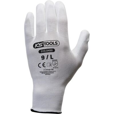 KS Tools, Schutzhandschuhe, Mikro-Feinstrickhandschuhe-weiss, 9, 12 Paar (9) KS Tools, Schutzhandschuhe, Mikro-Feinstrickhandschuhe-weiss, 9, 12 Paar (9)
