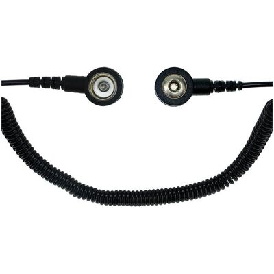 Safeguard, Zubehör Arbeitsschutz, ESD-Spiralkabel, 1 MOhm, schwarz, 3,6 m, 3/10 mm Druckknopf (Statikschutz) Safeguard, Zubehör Arbeitsschutz, ESD-Spiralkabel, 1 MOhm, schwarz, 3,6 m, 3/10 mm Druckknopf (Statikschutz)