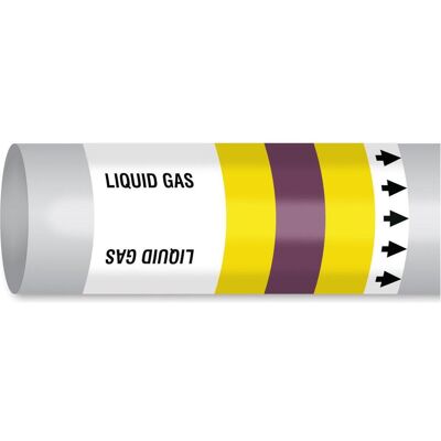 Brady, Sicherheitskennzeichnung, B-7541, ISO 14726 IMO Rohrmarkierer - Flüssiggas, Polyester, Gelb/Violett/Gelb, glänzend, 22 Brady, Sicherheitskennzeichnung, B-7541, ISO 14726 IMO Rohrmarkierer - Flüssiggas, Polyester, Gelb/Violett/Gelb, glänzend, 22