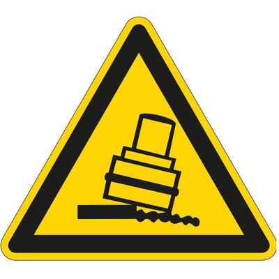 Brady, Sicherheitskennzeichnung, PIC 319-TRI 200-B7541, Warnschilder - Warnung vor Kippgefahr beim Walzen Brady, Sicherheitskennzeichnung, PIC 319-TRI 200-B7541, Warnschilder - Warnung vor Kippgefahr beim Walzen