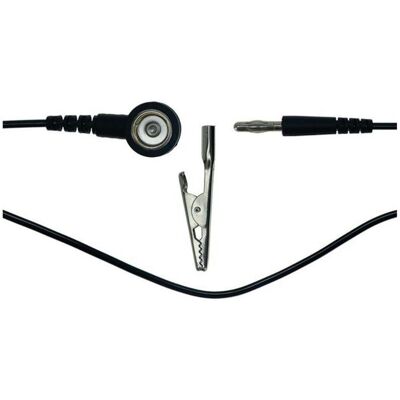 Safeguard, Zubehör Arbeitsschutz, ESD-Erdungskabel, 10 mm Druckknopf/Bananenstecker, schwarz, 3 m (Statikschutz) Safeguard, Zubehör Arbeitsschutz, ESD-Erdungskabel, 10 mm Druckknopf/Bananenstecker, schwarz, 3 m (Statikschutz)
