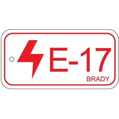 Brady, Sicherheitskennzeichnung, B-7527, Polypropylen Schild, Energy Source Tag - Electrical/Elektrik, 75 x 38mm, Rot auf Wei Brady, Sicherheitskennzeichnung, B-7527, Polypropylen Schild, Energy Source Tag - Electrical/Elektrik, 75 x 38mm, Rot auf Wei