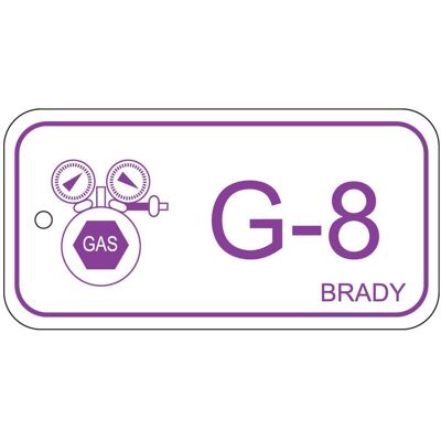 Brady, Sicherheitskennzeichnung, B-7527, Polypropylen Schild, Energy Source Tag - Gas, 75 x 38mm, Violett auf Weiss, Beschrift Brady, Sicherheitskennzeichnung, B-7527, Polypropylen Schild, Energy Source Tag - Gas, 75 x 38mm, Violett auf Weiss, Beschrift