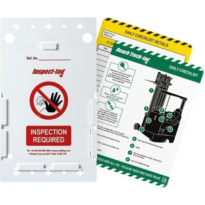 Brady, Sicherheitskennzeichnung, ENT-GB-ETI-REACH, REACH Truck-Tag-Kit (Schubmaststapler), 10 Inspect-Tag-Halter, 10 Reach Tr Brady, Sicherheitskennzeichnung, ENT-GB-ETI-REACH, REACH Truck-Tag-Kit (Schubmaststapler), 10 Inspect-Tag-Halter, 10 Reach Tr