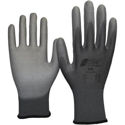 Nitras, Schutzhandschuhe, Nylonhandschuhe, grau, PU-Beschichtung, grau (Farbcode: 1200), teilbeschichtet auf Innenhand (10, 11, 6, 7, 8, 9) Nitras, Schutzhandschuhe, Nylonhandschuhe, grau, PU-Beschichtung, grau (Farbcode: 1200), teilbeschichtet auf Innenhand (10, 11, 6, 7, 8, 9)