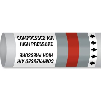 Brady, Sicherheitskennzeichnung, B-7541, ISO 14726 IMO Rohrmarkierer - Druckluft - Hochdruck, Polyester, Grau/Rot/Grau, glänz Brady, Sicherheitskennzeichnung, B-7541, ISO 14726 IMO Rohrmarkierer - Druckluft - Hochdruck, Polyester, Grau/Rot/Grau, glänz
