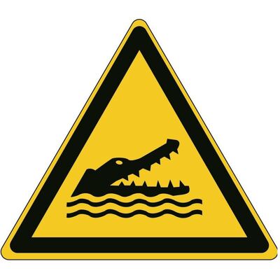 Brady, Sicherheitskennzeichnung, ISO-Sicherheitsschild - Warnung vor Krokodilen, Alligatoren oder Kaimanen Brady, Sicherheitskennzeichnung, ISO-Sicherheitsschild - Warnung vor Krokodilen, Alligatoren oder Kaimanen
