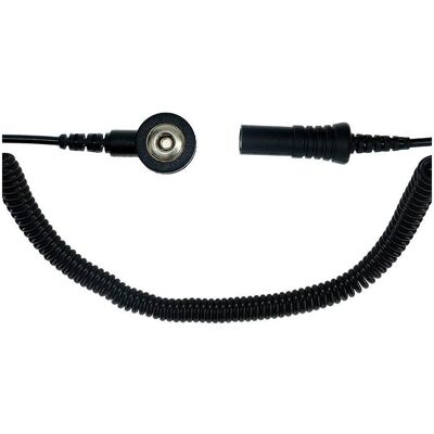 Safeguard, Zubehör Arbeitsschutz, ESD-Spiralkabel, 1 MOhm, schwarz, 2,4 m, 3 mm Druckknopf, Bananenstecker Buchse (Statikschutz) Safeguard, Zubehör Arbeitsschutz, ESD-Spiralkabel, 1 MOhm, schwarz, 2,4 m, 3 mm Druckknopf, Bananenstecker Buchse (Statikschutz)