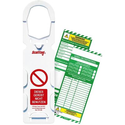 Brady, Sicherheitskennzeichnung, Scafftag, SCAF-DE-STSH-A, Scafftag MK1 Set, 10 x Scafftag MK 1 Halter, 20 x Scafftag Einsteckschil Brady, Sicherheitskennzeichnung, Scafftag, SCAF-DE-STSH-A, Scafftag MK1 Set, 10 x Scafftag MK 1 Halter, 20 x Scafftag Einsteckschil