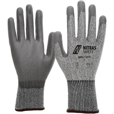 Nitras, Schutzhandschuhe, CUT5, Schnittschutzhandschuhe, Spezialgarn, grau, PU-Beschichtung, grau (Farbcode: 1200), tei (10, 11, 6, 7, 8, 9) Nitras, Schutzhandschuhe, CUT5, Schnittschutzhandschuhe, Spezialgarn, grau, PU-Beschichtung, grau (Farbcode: 1200), tei (10, 11, 6, 7, 8, 9)