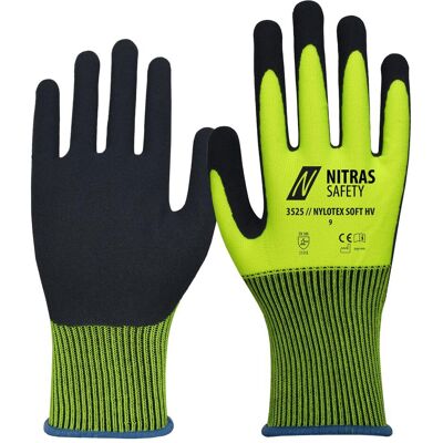 Nitras, Schutzhandschuhe, NYLOTEX SOFT HV, Nylonhandschuhe, neongelb, Latexschaum-Beschichtung, dunkelblau (Farbcode: 4 (7) Nitras, Schutzhandschuhe, NYLOTEX SOFT HV, Nylonhandschuhe, neongelb, Latexschaum-Beschichtung, dunkelblau (Farbcode: 4 (7)