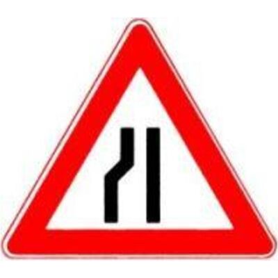 Magni, Sicherheitskennzeichnung, VKZ.121-20 Dreieck 900mm verengte Fahrbahn links RAL-Gütezeichen Folie RA2 Magni, Sicherheitskennzeichnung, VKZ.121-20 Dreieck 900mm verengte Fahrbahn links RAL-Gütezeichen Folie RA2