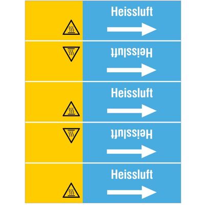 Brady, Sicherheitskennzeichnung, ISO 20560 Rohrmarkierer - Luft Brady, Sicherheitskennzeichnung, ISO 20560 Rohrmarkierer - Luft