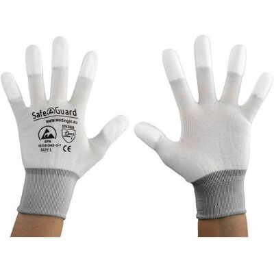 Top Swede, Schutzhandschuhe, ESD-Handschuh, beschichtete Fingerkuppen (weiss) Grösse L: dunkelgrau (L) Top Swede, Schutzhandschuhe, ESD-Handschuh, beschichtete Fingerkuppen (weiss) Grösse L: dunkelgrau (L)