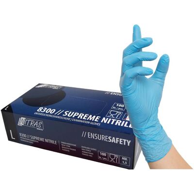 Nitras, Schutzhandschuhe, Einweghandschuh SUPREME NITRILE Grösse XL blau Nitril EN 374 PSA-Kategorie III (XL) Nitras, Schutzhandschuhe, Einweghandschuh SUPREME NITRILE Grösse XL blau Nitril EN 374 PSA-Kategorie III (XL)