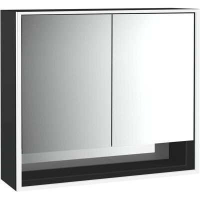 Emco, Spiegelschrank, loft Lichtspiegelschrank mit Unterfach, 800mm, 2 Türen, Aufputzmodell, schwarz/spiegel, 979813506 (84.40 x 17.50 x 73.30 cm) Emco, Spiegelschrank, loft Lichtspiegelschrank mit Unterfach, 800mm, 2 Türen, Aufputzmodell, schwarz/spiegel, 979813506 (84.40 x 17.50 x 73.30 cm)