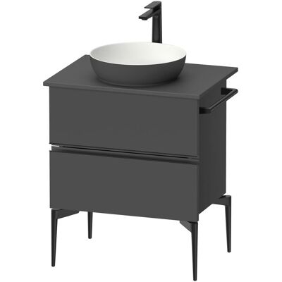 Duravit Waschbeckenunterschrank, Sivida Konsolenwaschtischunterbau, 2 Schubkästen, Griffleiste Diamantschwarz Matt, 645x475x (62 x 55 x 70 cm) Duravit Waschbeckenunterschrank, Sivida Konsolenwaschtischunterbau, 2 Schubkästen, Griffleiste Diamantschwarz Matt, 645x475x (62 x 55 x 70 cm)