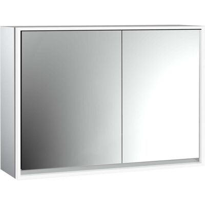 Emco, Spiegelschrank, loft Lichtspiegelschrank, 1000mm, 2 Türen, Aufputzmodell, aluminium/weiss, 979806116 (104.40 x 17.50 x 73.30 cm) Emco, Spiegelschrank, loft Lichtspiegelschrank, 1000mm, 2 Türen, Aufputzmodell, aluminium/weiss, 979806116 (104.40 x 17.50 x 73.30 cm)