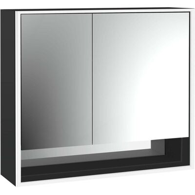 Emco, Spiegelschrank, loft Lichtspiegelschrank mit Unterfach, 800mm, 2 Türen, Aufputzmodell, schwarz/spiegel, 979813508 (84.40 x 17.50 x 73.30 cm) Emco, Spiegelschrank, loft Lichtspiegelschrank mit Unterfach, 800mm, 2 Türen, Aufputzmodell, schwarz/spiegel, 979813508 (84.40 x 17.50 x 73.30 cm)