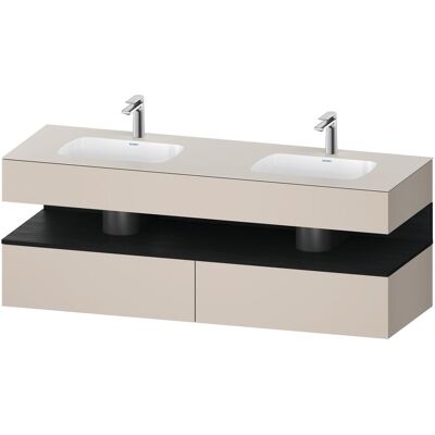 Duravit Taupe Doppelwaschtisch mit Konsole - Badezimmerbecken Duravit Taupe Doppelwaschtisch mit Konsole - Badezimmerbecken