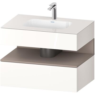 Duravit Qatego Einbauwaschtisch mit Konsolenwaschtischunterbau - Basalt & Weiß Hochglanz Duravit Qatego Einbauwaschtisch mit Konsolenwaschtischunterbau - Basalt & Weiß Hochglanz