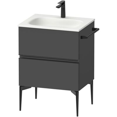 Duravit Sivida Waschtischunterbau - 2 Schubladen, Griffleiste Diamantschwarz, 610x477x592mm Duravit Sivida Waschtischunterbau - 2 Schubladen, Griffleiste Diamantschwarz, 610x477x592mm