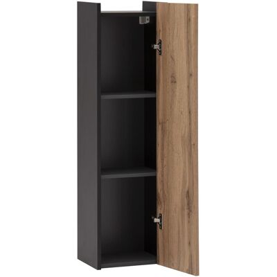 Schildmeyer, Badezimmerschrank, Tonder Highboard schwarzmatt / eiche landhaus Dekor (30.20 x 23.40 x 106.10 cm) Schildmeyer, Badezimmerschrank, Tonder Highboard schwarzmatt / eiche landhaus Dekor (30.20 x 23.40 x 106.10 cm)