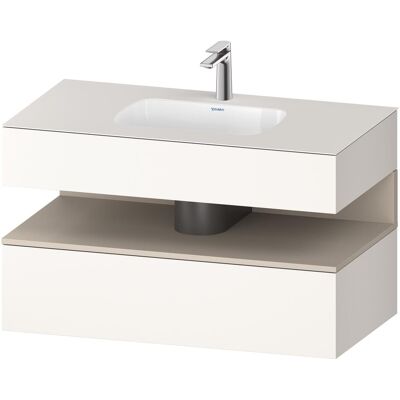 Duravit Taupe Supermatt Qatego Waschtisch mit Konsolen - Waschbecken Duravit Taupe Supermatt Qatego Waschtisch mit Konsolen - Waschbecken