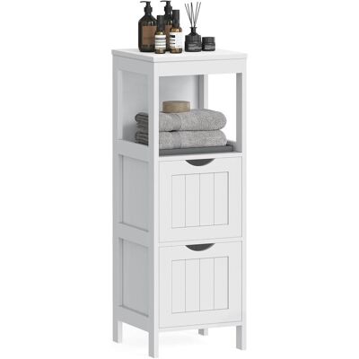 Songmics, Badezimmerschrank, Badkommode Holzregal 4 Etagen Weiss (30 x 30 x 89 cm) Songmics, Badezimmerschrank, Badkommode Holzregal 4 Etagen Weiss (30 x 30 x 89 cm)