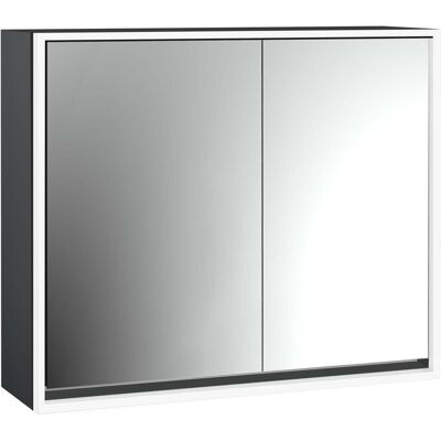 Emco, Spiegelschrank, loft Lichtspiegelschrank, 800mm, 2 Türen, Aufputzmodell, schwarz/spiegel, 979813310 (84.40 x 17.50 x 73.30 cm) Emco, Spiegelschrank, loft Lichtspiegelschrank, 800mm, 2 Türen, Aufputzmodell, schwarz/spiegel, 979813310 (84.40 x 17.50 x 73.30 cm)