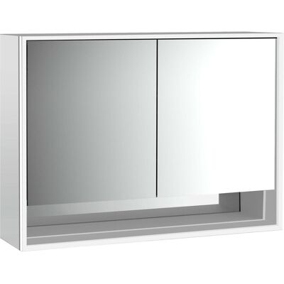 Emco, Spiegelschrank, loft Lichtspiegelschrank mit Unterfach, 1000mm, 2 Türen, Aufputzmodell, aluminium/weiss, 979806212 (104.40 x 17.50 x 73.30 cm) Emco, Spiegelschrank, loft Lichtspiegelschrank mit Unterfach, 1000mm, 2 Türen, Aufputzmodell, aluminium/weiss, 979806212 (104.40 x 17.50 x 73.30 cm)