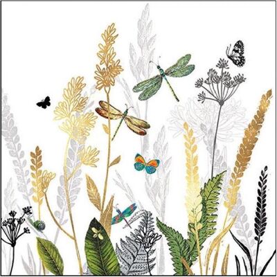 Générique 20 Servietten Papier Blumen Libellen - Papierservietten Générique 20 Servietten Papier Blumen Libellen - Papierservietten