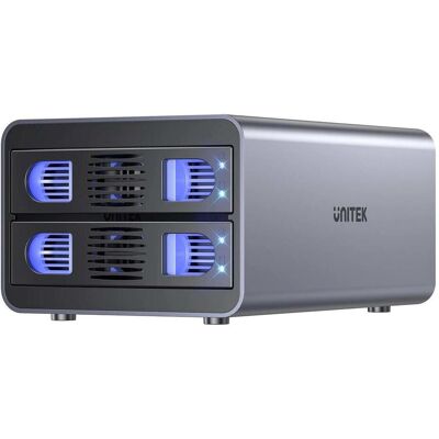 Unitek RAID-Gehäuse für SATA 2.5"/3.5" 4 Modi 40TB USB C 10Gb/s (2.5", 3.5"), Festplattengehäuse, Grau Unitek RAID-Gehäuse für SATA 2.5"/3.5" 4 Modi 40TB USB C 10Gb/s (2.5", 3.5"), Festplattengehäuse, Grau