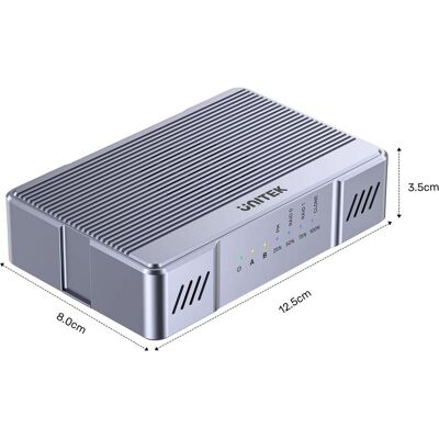 Unitek obudowa 2x M.2 20 Gb/s RAID0, RAID1 + klonowanie (M.2), Festplattengehäuse, Grau Unitek obudowa 2x M.2 20 Gb/s RAID0, RAID1 + klonowanie (M.2), Festplattengehäuse, Grau